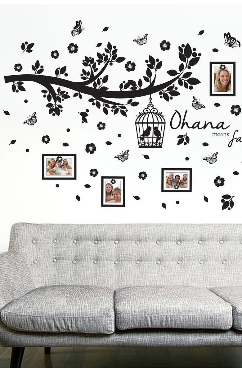 WALPLUS Family Photo Tree Black Frame Decal, Alternate, color, Black