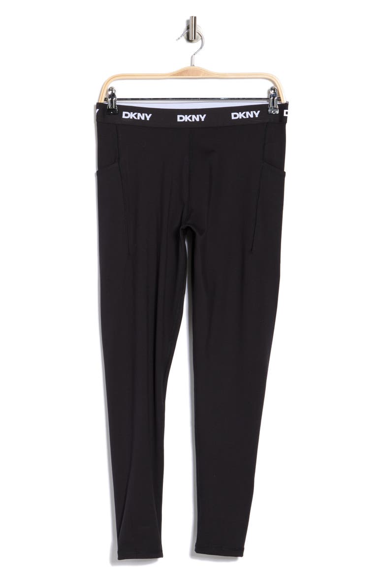Logo Elastic Full Length Tights, Alternate, color, BLACK