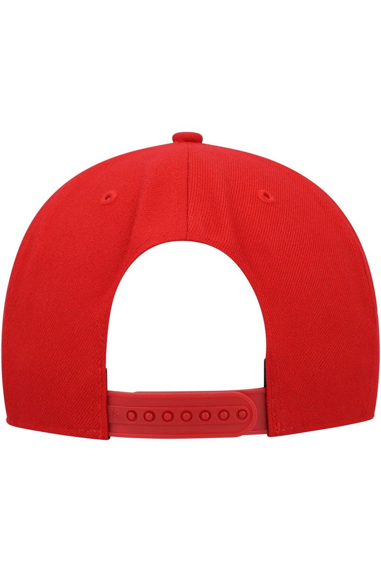 Men's '47  Red Washington Capitals Sure Shot Captain Snapback Hat, Alternate, color, Red
