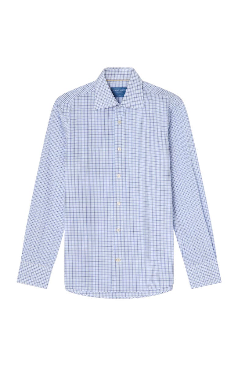 Robert Talbott Madison Check Light Weight Poplin Shirt in Contemporary fit, Alternate, color, Blue Multi