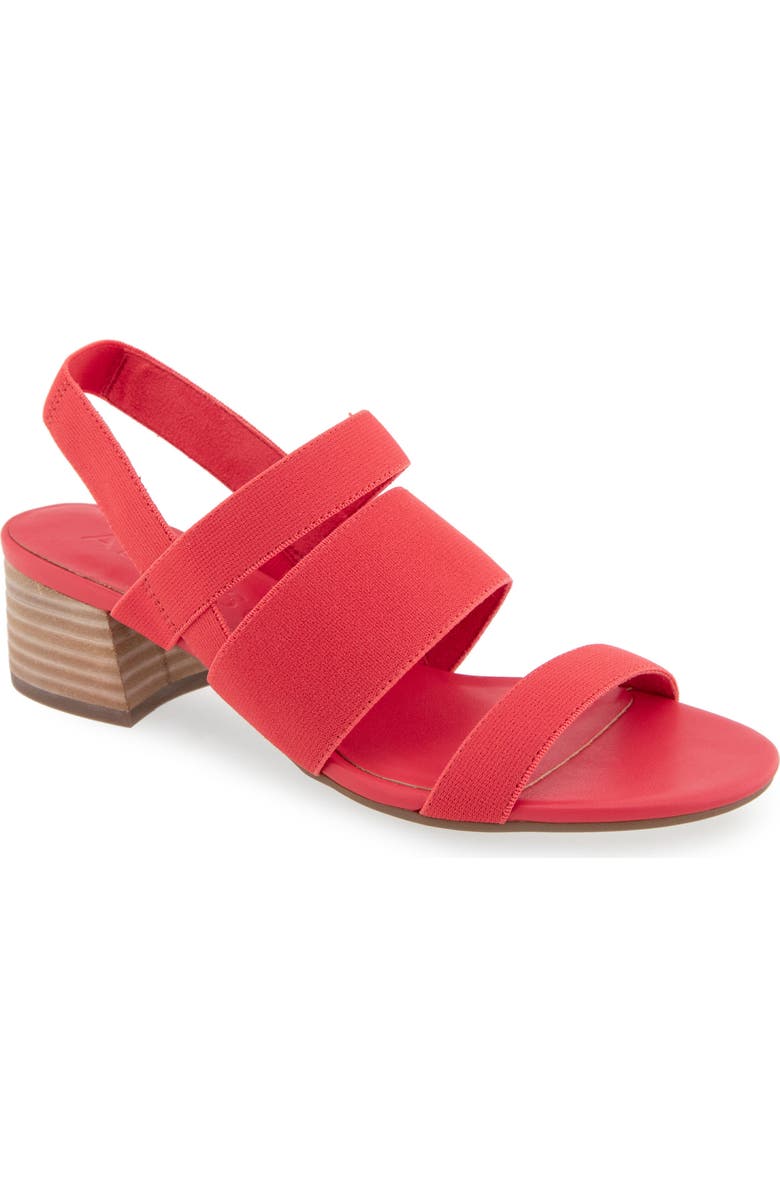 Aerosoles Chara Woven Block Heel Sandal - Multiple Widths Available, Main, color, Coral Elastic Fabric
