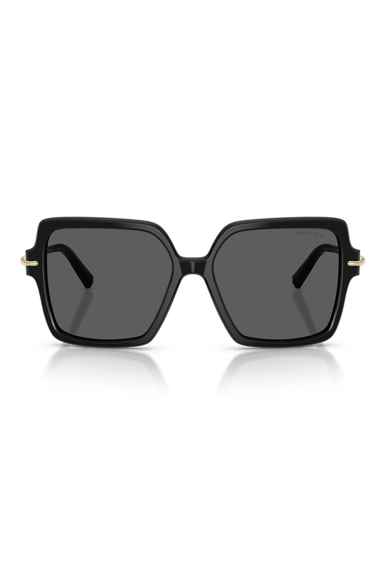 57mm Square Sunglasses, Main, color, BLACK / DARK GREY