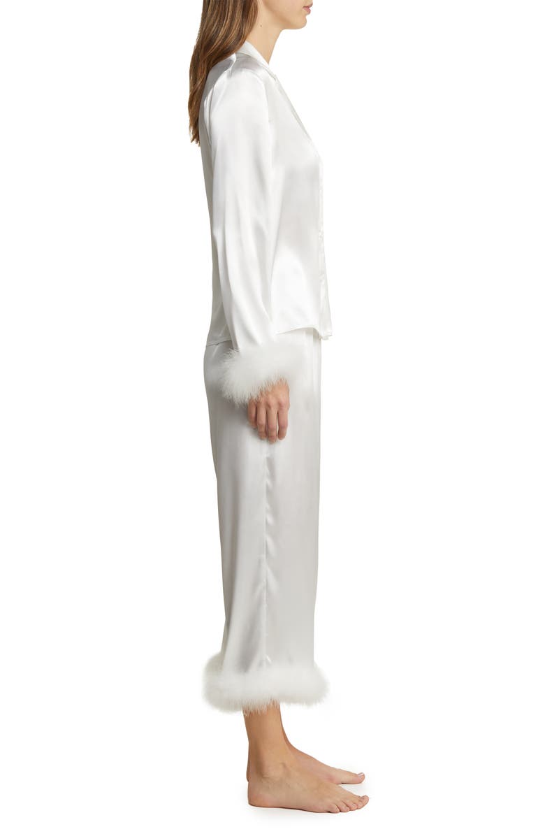 In Bloom by Jonquil Feather Trim Satin Pajamas, Alternate, color, 