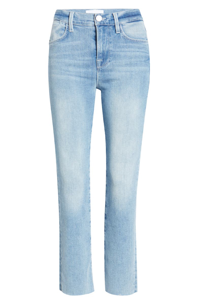 FRAME Le High Raw Hem Crop Straight Leg Jeans, Alternate, color, Galeston