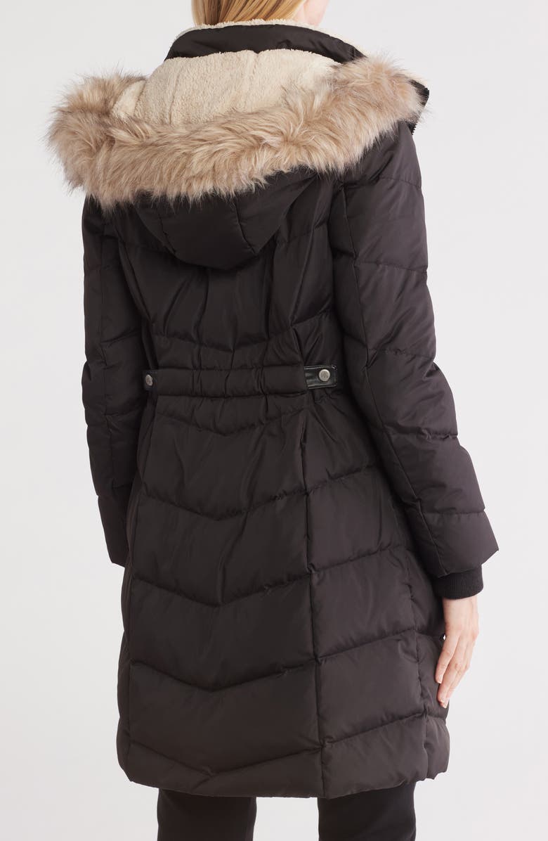 Lauren Ralph Lauren Faux Fur Trim Hooded Puffer Jacket, Alternate, color, 
