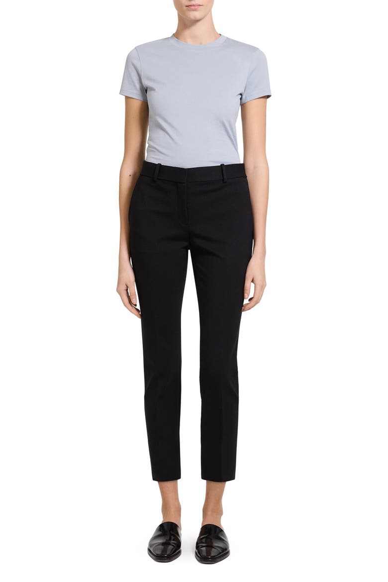 Treeca Slim Fit Crop Pants, Alternate, color, BLACK