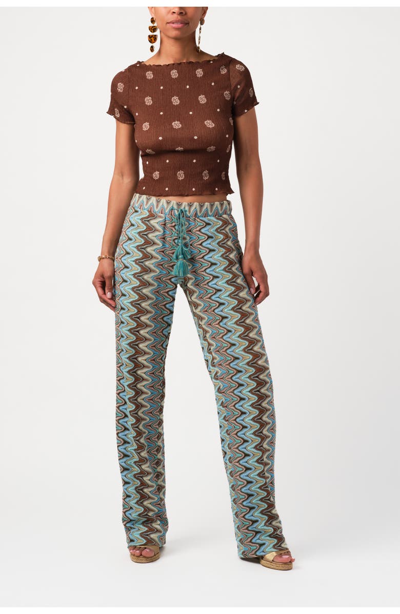 Calypso St. Barth Blaire Pant, Alternate, color, Blue Multi Zig-Zag