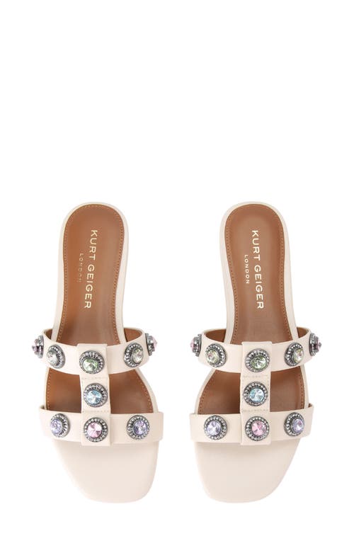Kurt Geiger London Octavia Embellished Slide Sandal In Open White