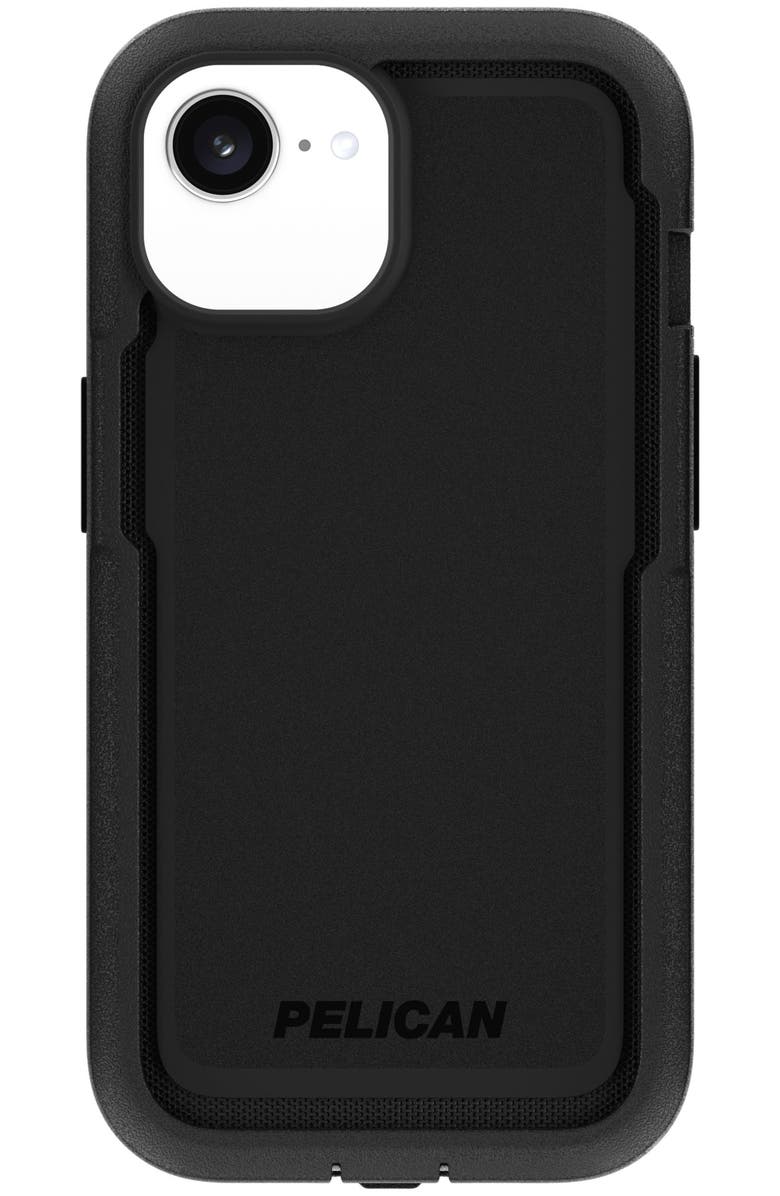 Pelican Voyager MagSafe Case with Holster for Apple iPhone 16e / iPhone 15 / iPhone 14 / iPhone 13, Alternate, color, Black
