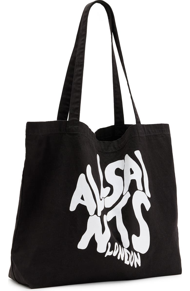 AllSaints Orlando Logo Canvas Tote, Alternate, color,