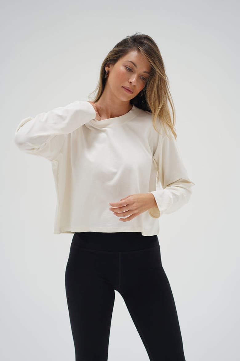 Ava Spandex Jersey Long Sleeve, Alternate, color, Egret