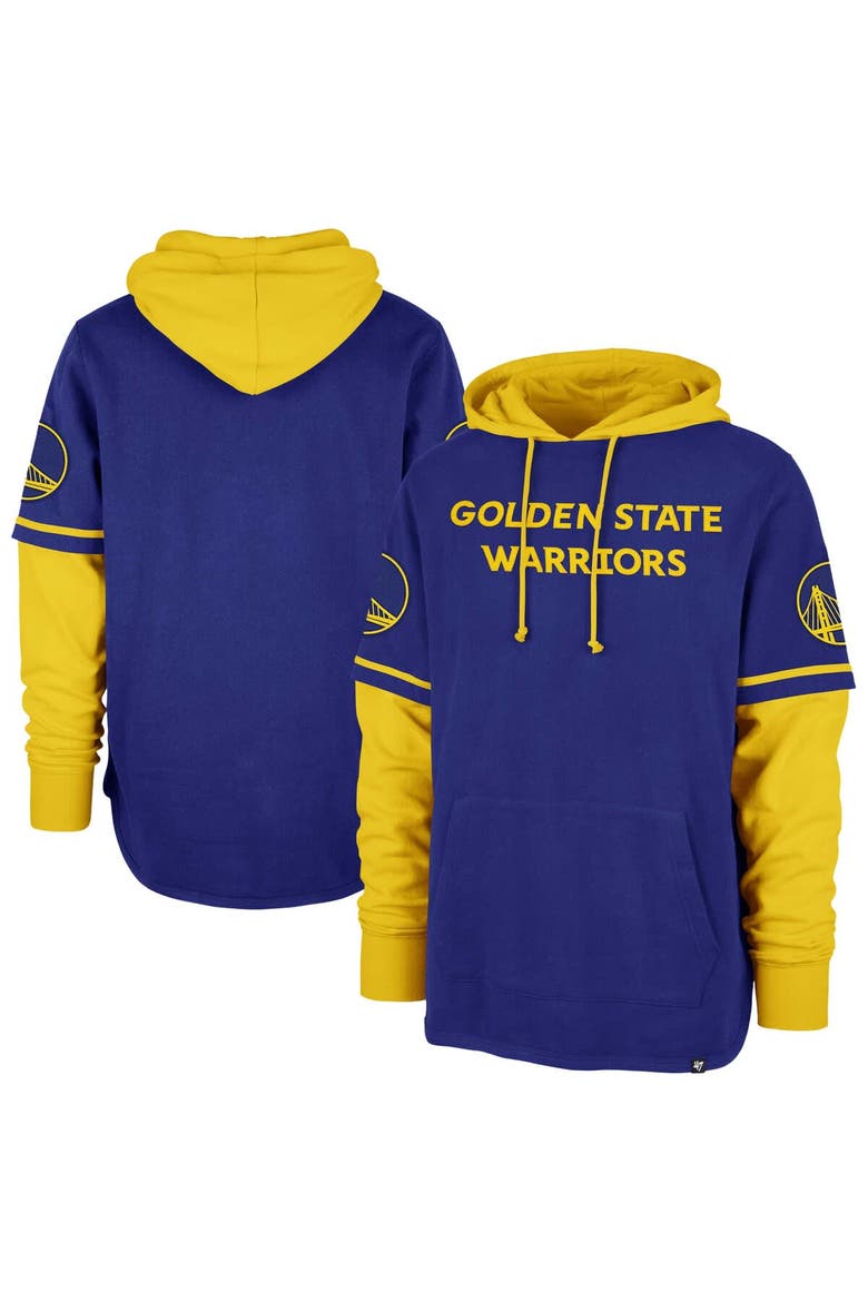 Men's '47 Royal Golden State Warriors Trifecta Shortstop Pullover Hoodie, Alternate, color, Royal