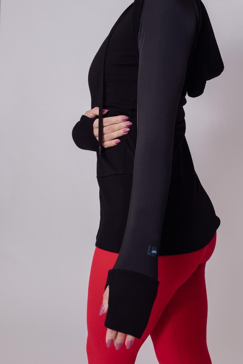 Com-pressi-on Me Hybrid Hoodie, Alternate, color, Black