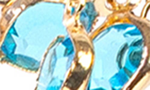 Saachi Crystal Glass Multi Layer Necklace In Blue