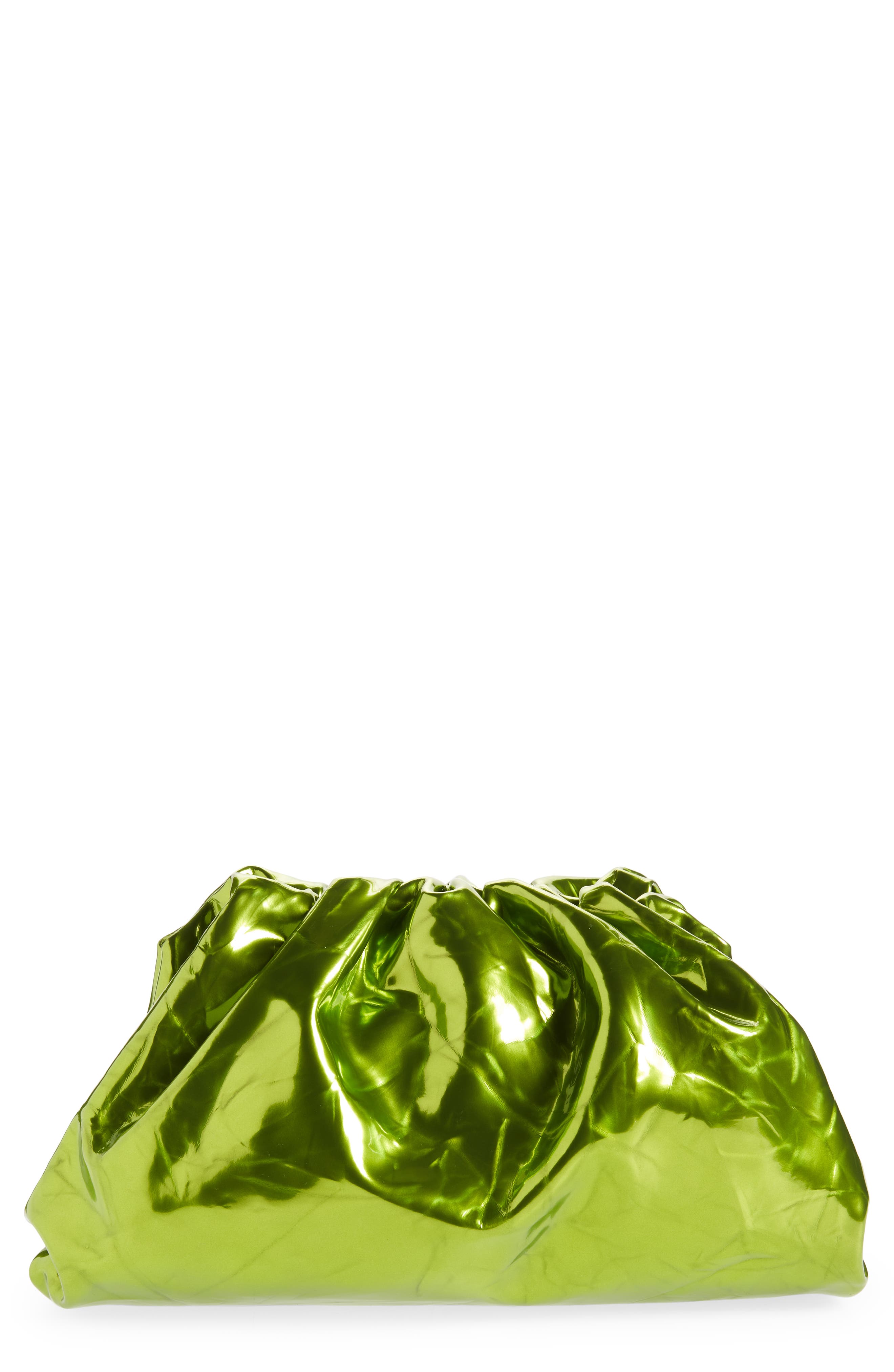 Bottega Veneta Teen Pouch Leather Clutch, Main, color, Chlorophyll-Silver