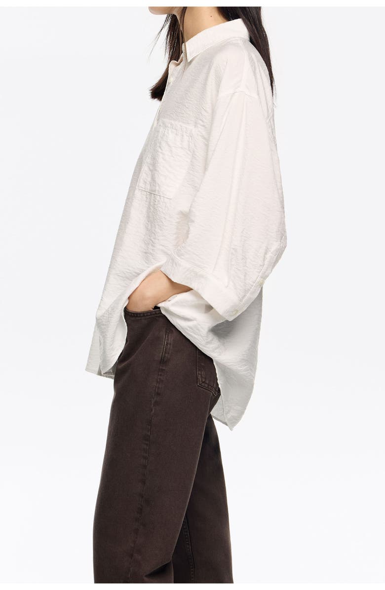 Bimba y Lola Checked 3/4-Sleeve Shirt, Alternate, color, Ivory