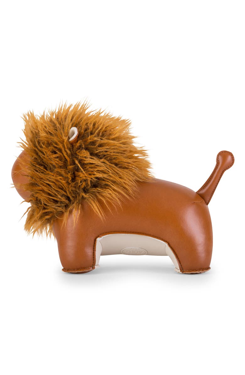 Zuny Lion Lino Faux Leather Bookend, Alternate, color, Tan Wheat