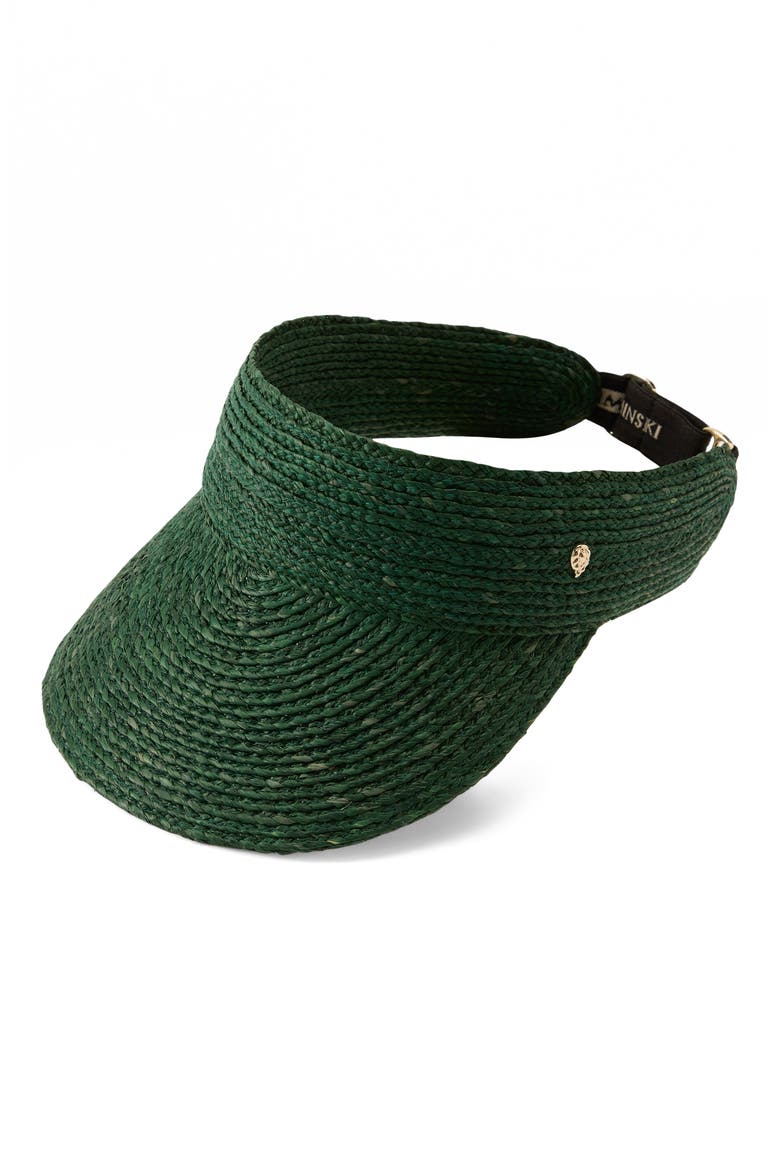 Kenna Raffia Visor, Main, color, EMERALD