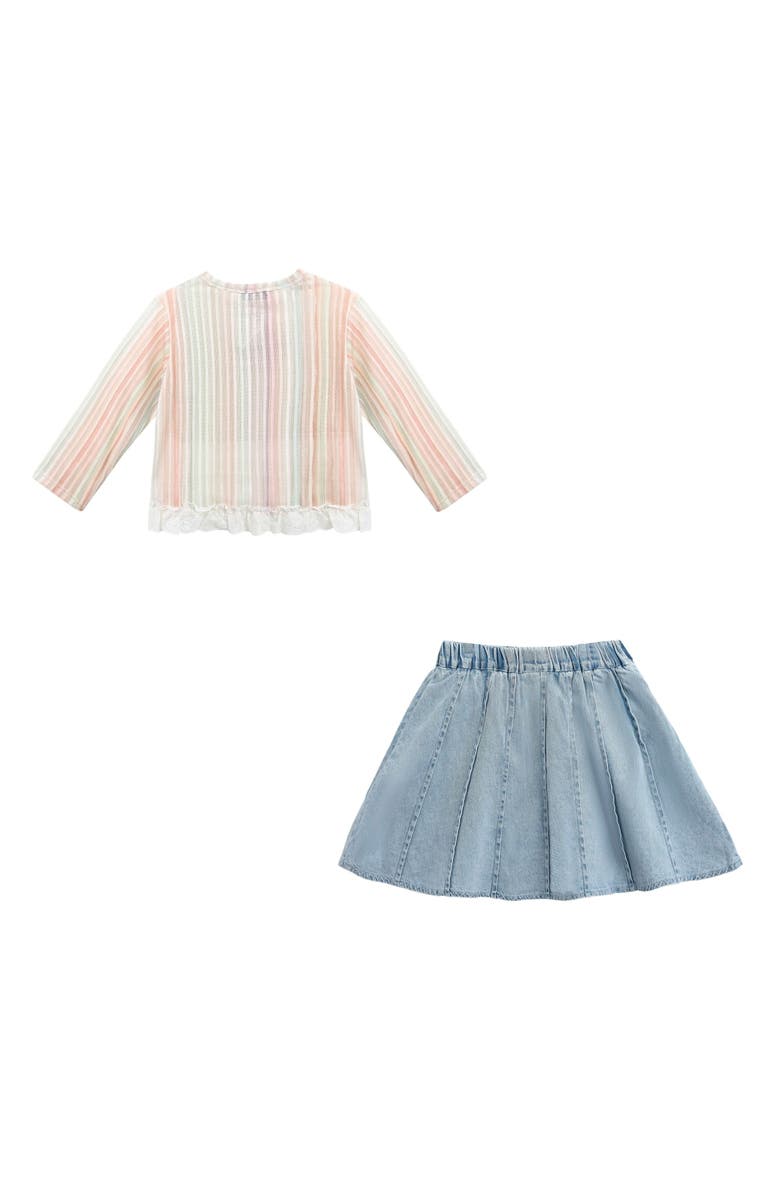 Mimi Tutu Multicolor Skort Cardigan Set, Alternate, color, Multicolor