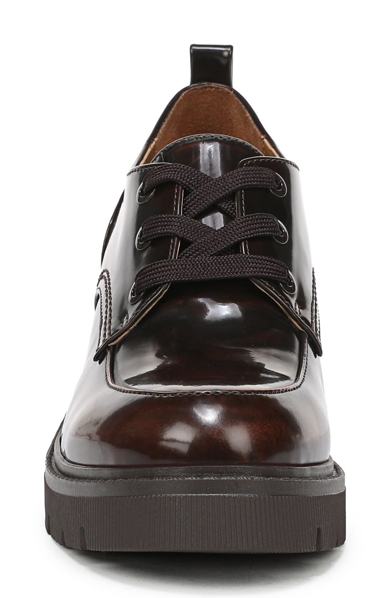 Jacie Faux Leather Platform Oxford, Alternate, color, DARK BROWN FAUX LEATHER