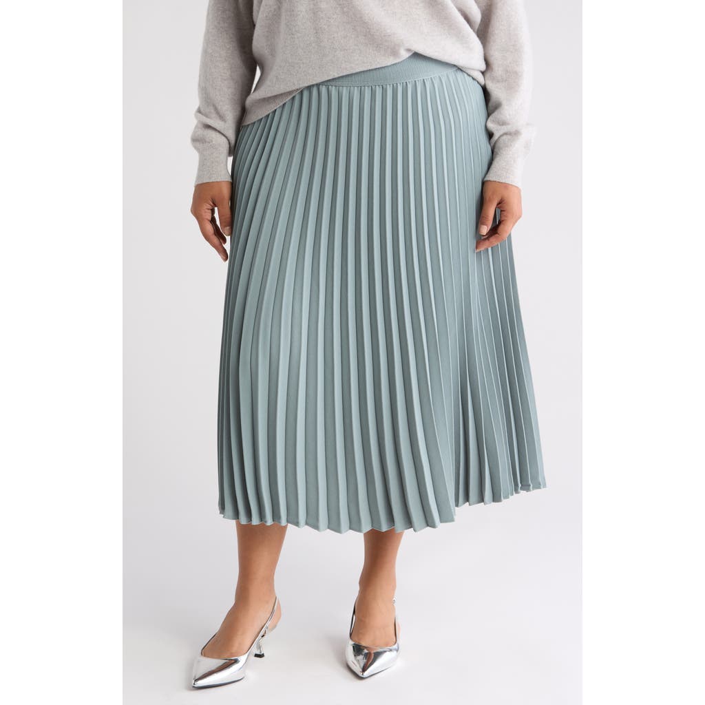 Nordstrom Pleated Midi Skirt In Grey Mineral