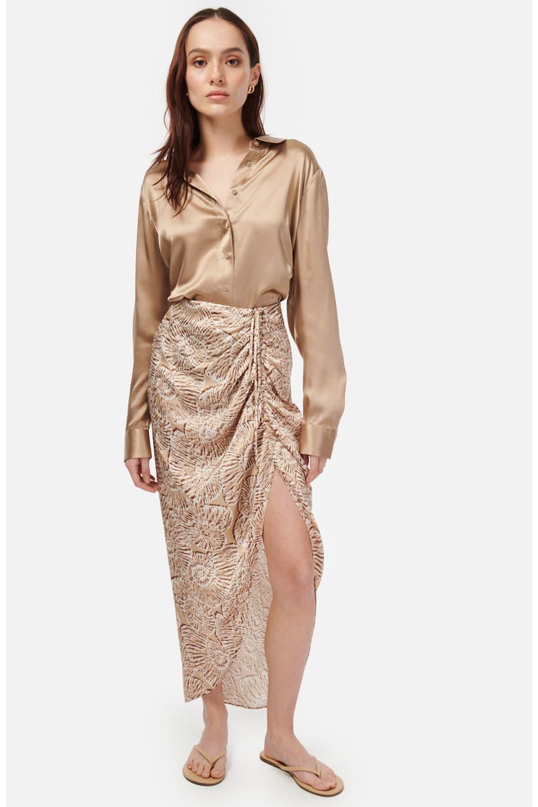 Amanda Seashell Print Silk Midi Skirt, Alternate, color, SHELL