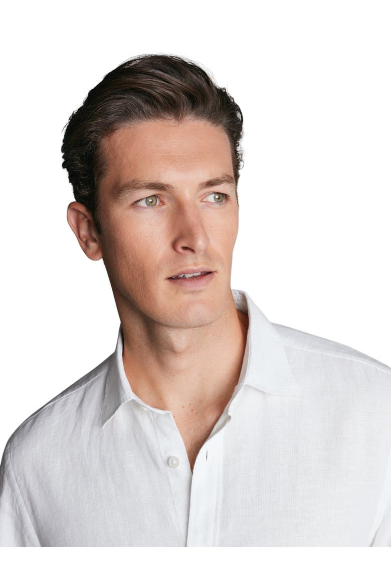 Plain Pure Linen Shirt, Alternate, color, White