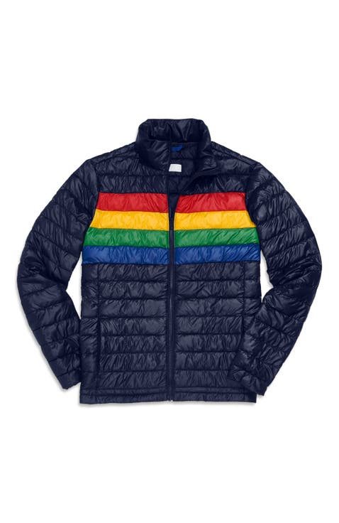Grown-Ups Puffer Jacket In Stripe (Unisex Fit)