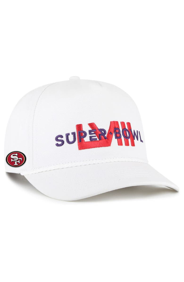 '47 Men's '47  White San Francisco 49ers Super Bowl LVIII Overwrite Hitch Adjustable Hat, Main, color, 