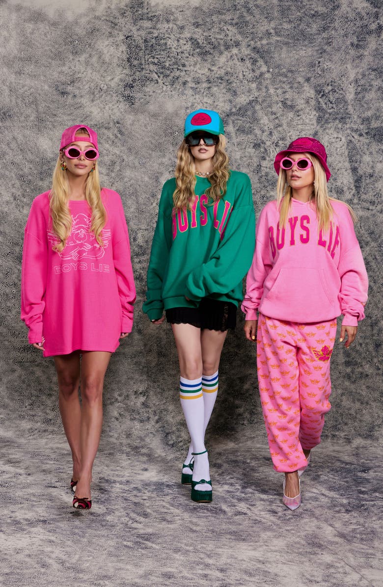 BOYS LIE Not Your Puppet Racer Logo Cotton Blend Hoodie, Alternate, color, 