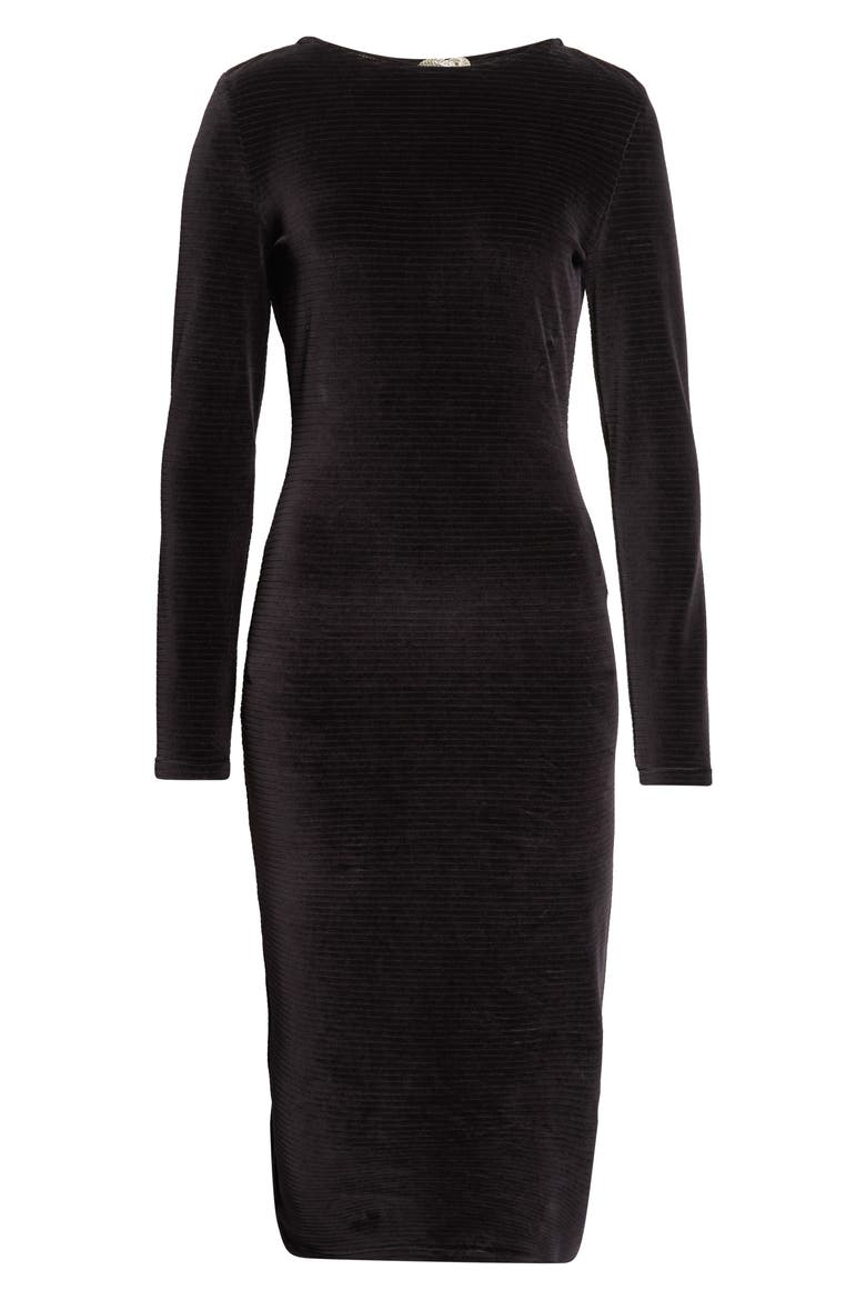 Ribbed Velvet Open Back Maxi Dress, Main, color, 0PA BLACK