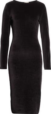 Balmain Ribbed Velvet Open Back Maxi Dress