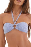 ViX Paula Hermanny Solid Ring Halter Tie Bandeau Bikini Top