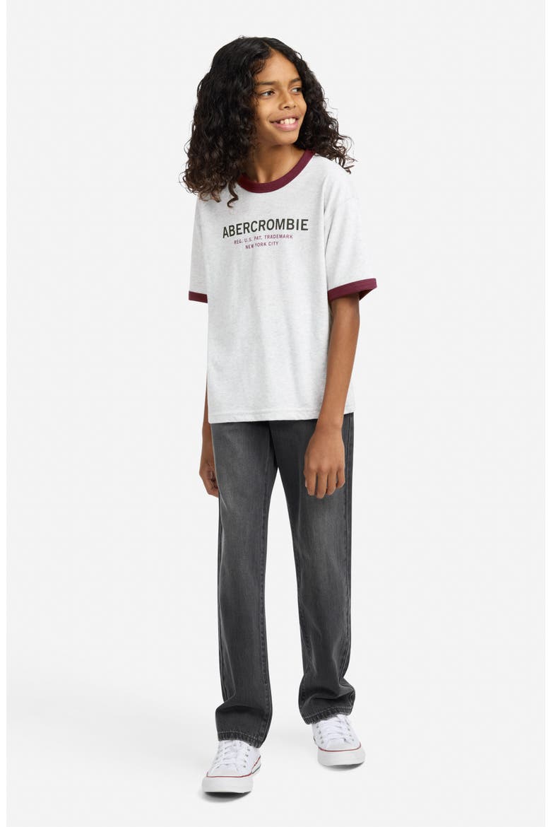 Kids' Ringer Logo Graphic T-Shirt, Alternate, color, ANF LIGHT GREY HEATHER