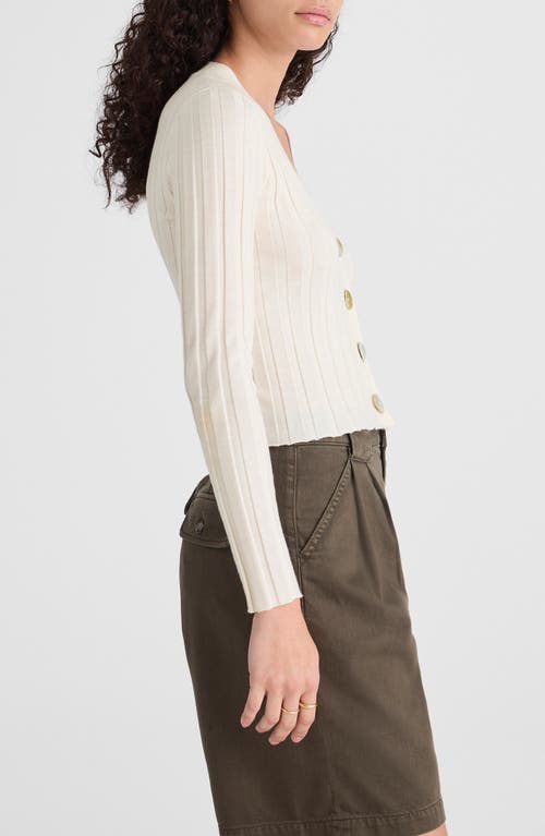 Madewell Ribbed V-neck Cardigan In Blue