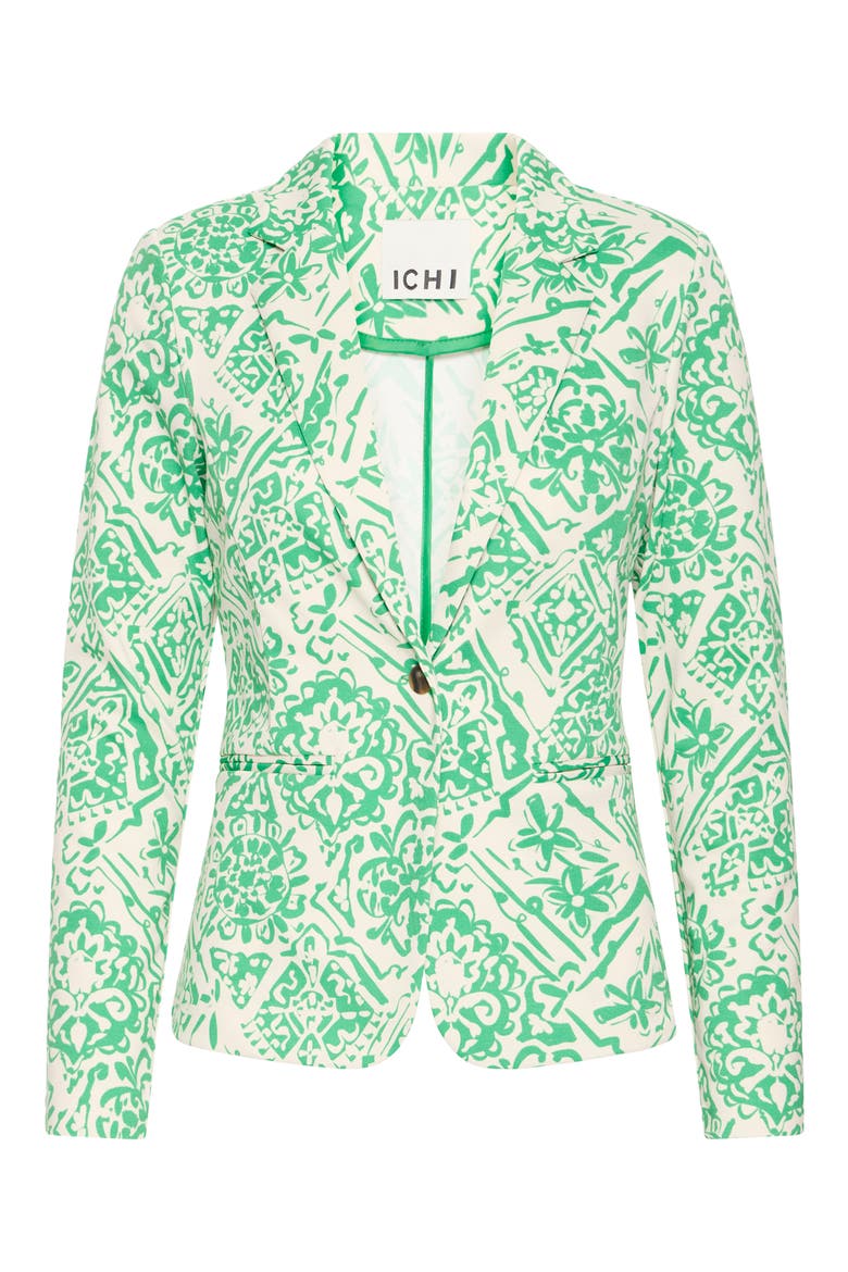 Ikat Print Jacket, Alternate, color, KELLY GREEN