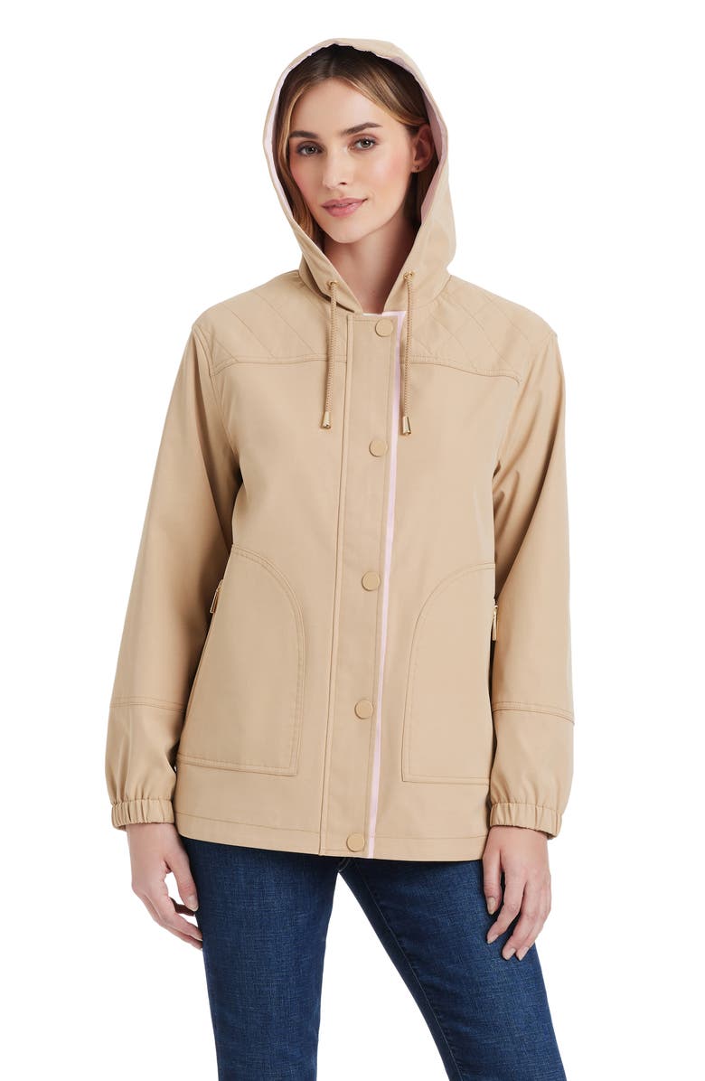 Kate Spade New York water resistant hooded jacket, Alternate, color, 