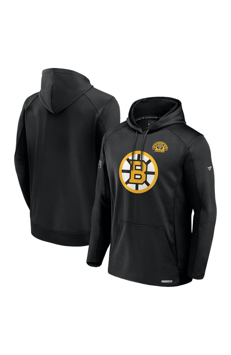 FANATICS Men's Fanatics Black Boston Bruins Big & Tall Authentic Pro Pullover Hoodie, Main, color, Black
