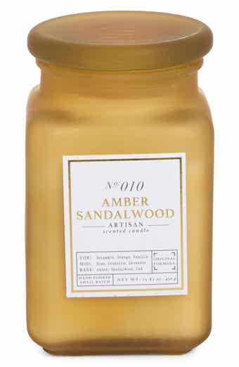 PORTOFINO CANDLES Amber Sandalwood Square Apothecary Jar Candle