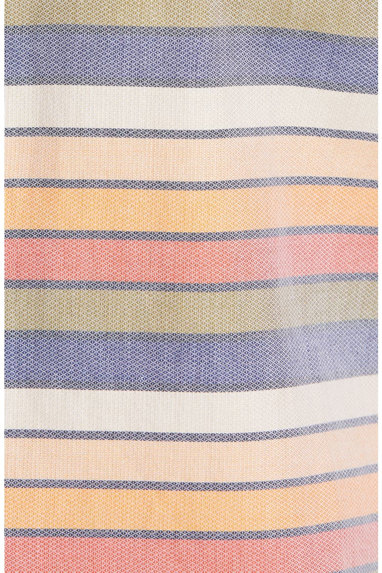 Stripe Short Sleeve Cotton Button-Down Shirt, Alternate, color, DARK SAPPHIRE