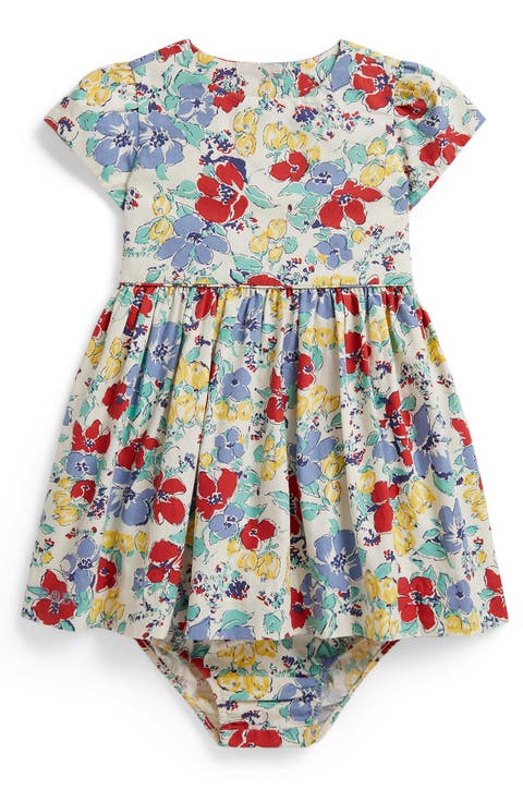 '50s Floral Cotton Poplin Dress with Bloomers (Baby)