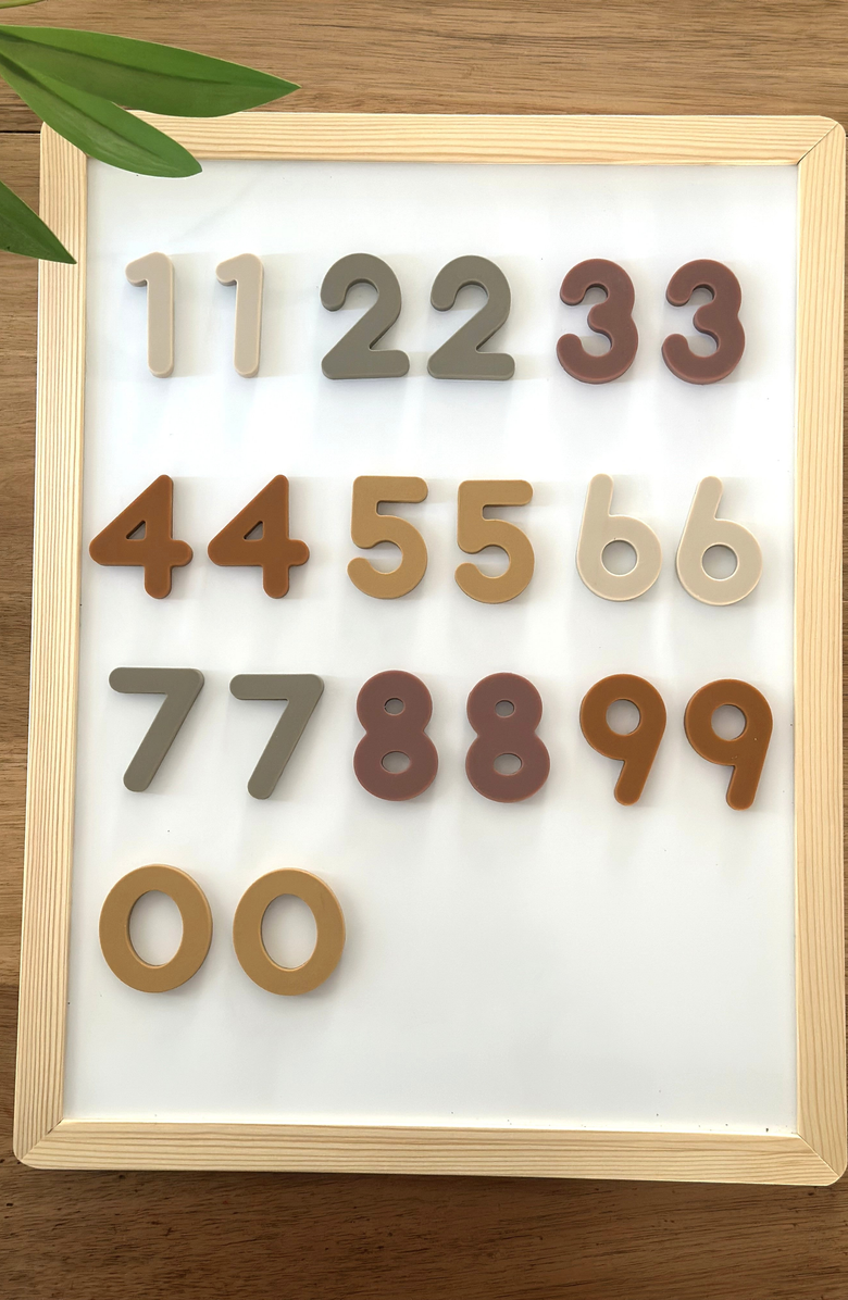 BROOKLYN NEUTRAL Silicone Magnetic Numbers Playset, Alternate, color, Neutral Colors