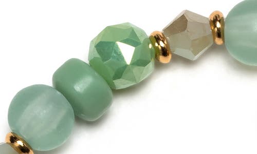 Little Words Project Destined To Fly Beaded Stretch Bracelet In Green