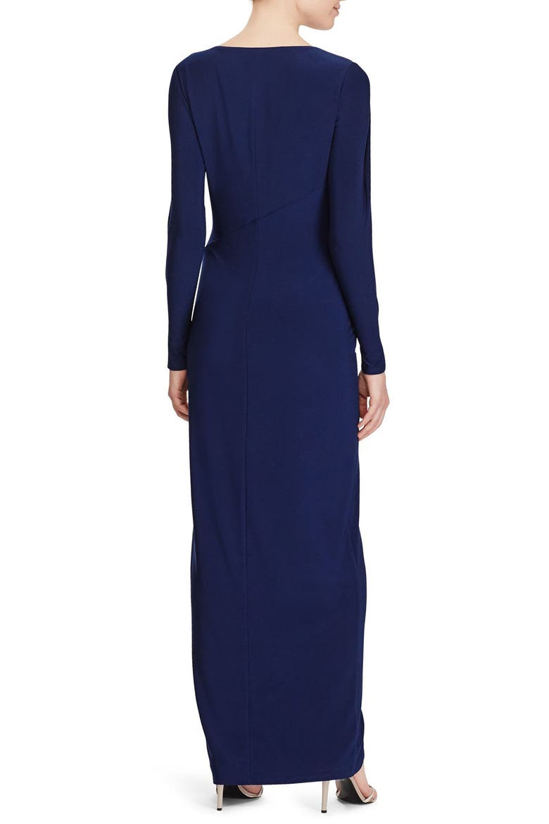 Safronette Faux Wrap Gown, Alternate, color, INDIGO