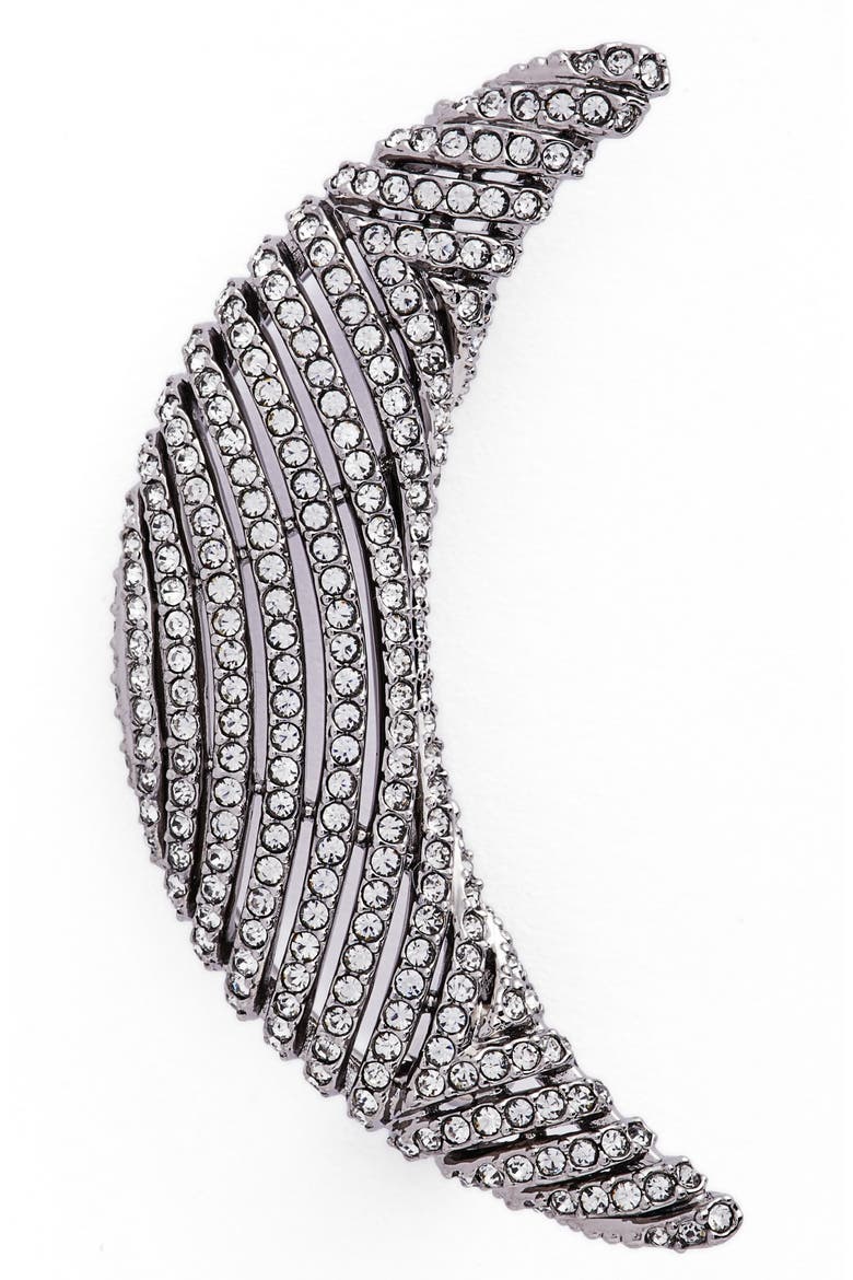 Pavé Crescent Pin, Main, color, BLACK