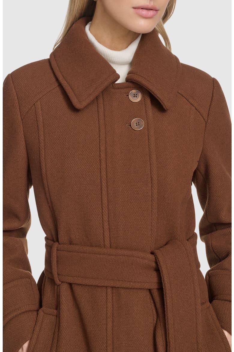 Lawley Wool Blend Belted Trench Coat, Alternate, color, CLAY