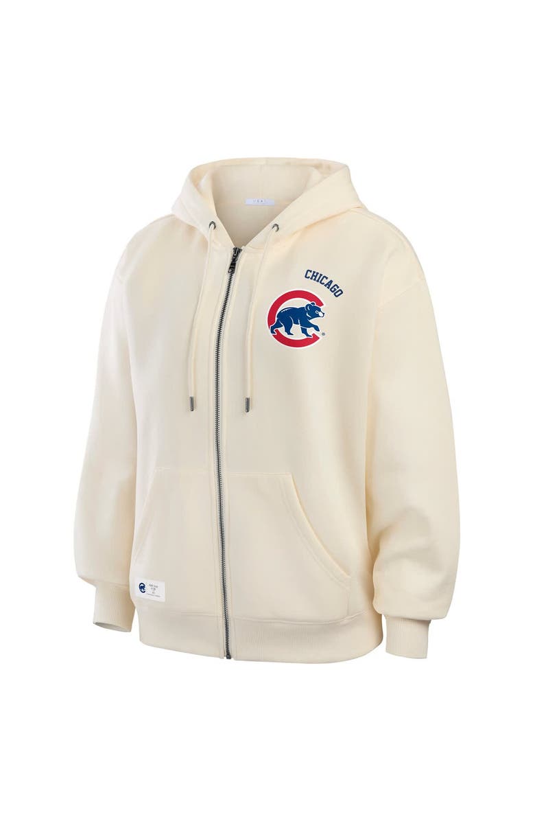 WEAR by Erin Andrews Women's WEAR by Erin Andrews Cream Chicago Cubs Full-Zip Hoodie, Alternate, color, Cream