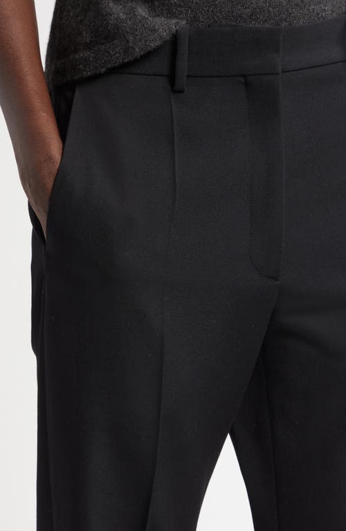 The Row Diane Wool Crepe Straight Leg Pants In Black