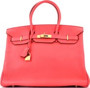 Pre-Owned Hermes Birkin Handbag Pink Clemence with Gold Hardware 35