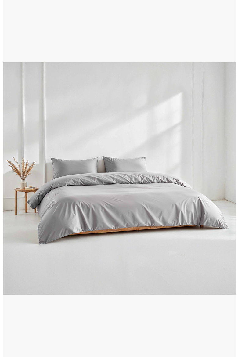 Luxe Australian Sateen Duvet Cover, Alternate, color, Pebble Gray